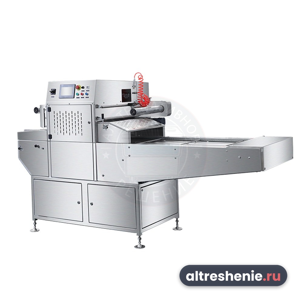 Автоматический конвейерный запайщик лотков с функцией вакуумизации и газации HVT-450A (187х137)